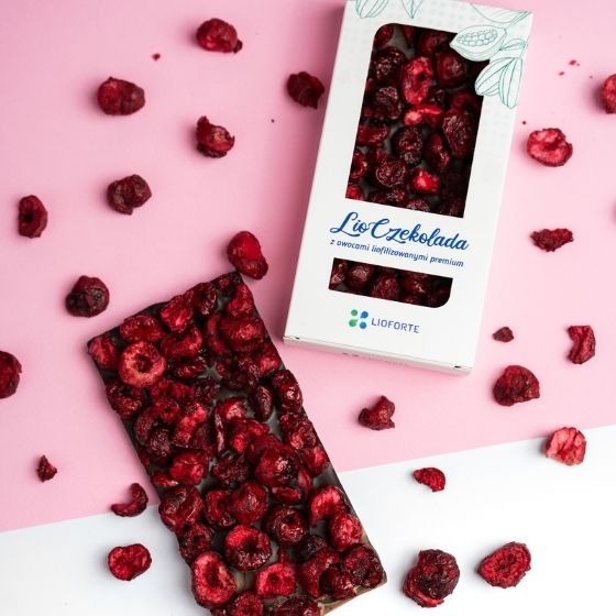 czekolada_70%_wiśnia_liofilizowana_premium_Lioforte_tabliczka_100g