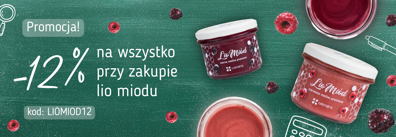 LioMiody z maliną czerwoną i czarną Lioforte – promocja 12% na zakupy